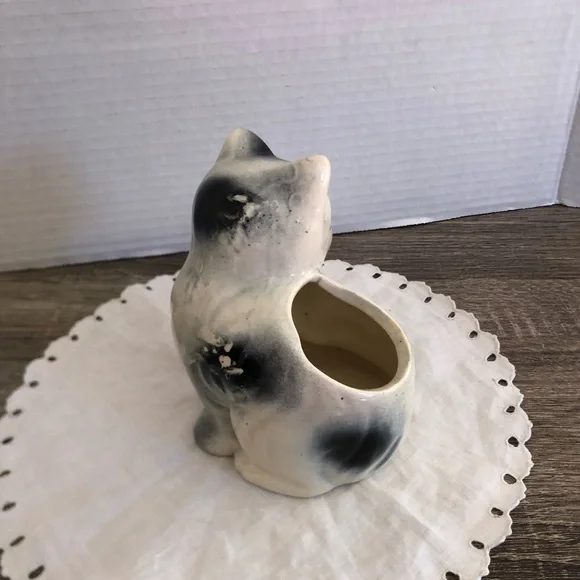 Vtg Ceramic Cat Planter - Picture 5 of 13